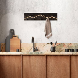 Wallity Mountain 1 Gancho de pared de madera y metal Negro